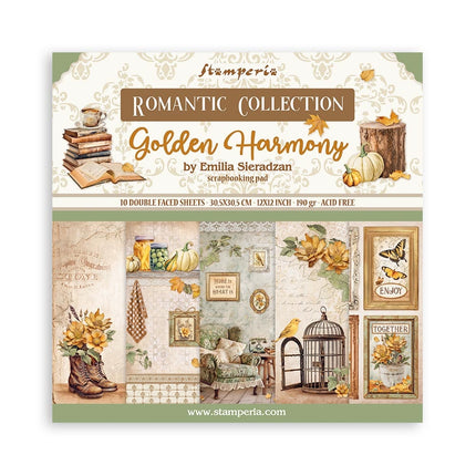 Papierblock 30,5x30,5 cm - 10 Blatt - Goldene Harmonie