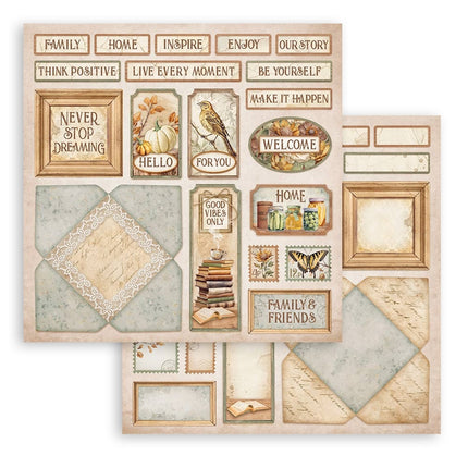 Papierblock 30,5x30,5 cm - 10 Blatt - Goldene Harmonie
