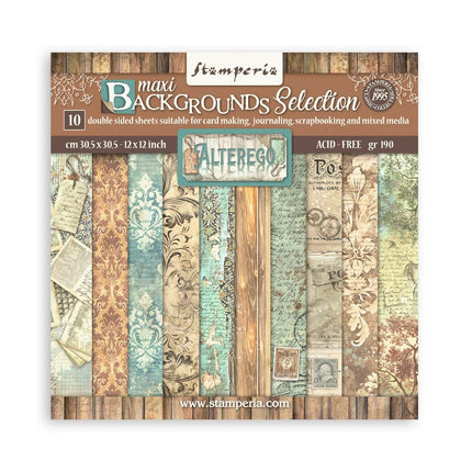 Papierblock 30,5x30,5 cm - 10 Blatt Maxi Hintergrund-Auswahl - Alterego