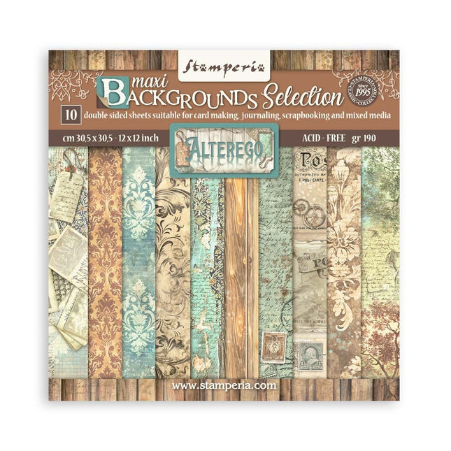Papierblock 30,5x30,5 cm - 10 Blatt Maxi Hintergrund-Auswahl - Alterego