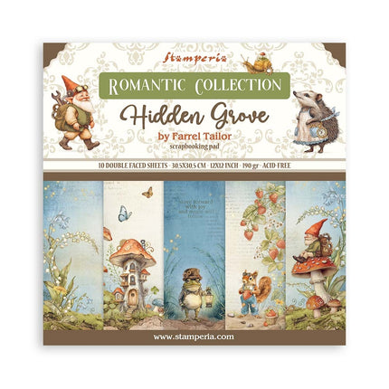 Papierblock 30,5x30,5 cm - 10 Blatt - Hidden Grove