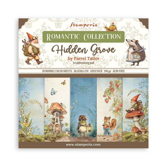 Papierblock 30,5x30,5 cm - 10 Blatt - Hidden Grove