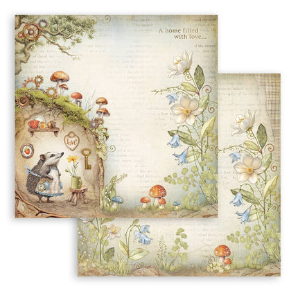 Papierblock 30,5x30,5 cm - 10 Blatt - Hidden Grove
