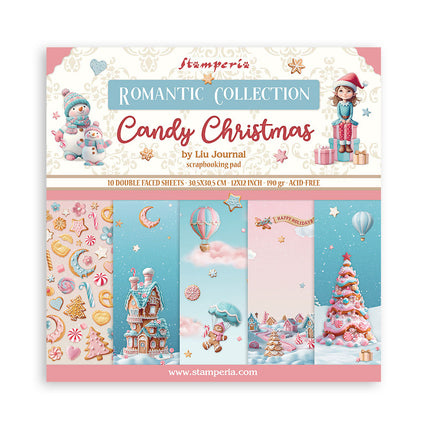 Papierblock 30,5x30,5 cm - 10 Blatt - Candy Christmas