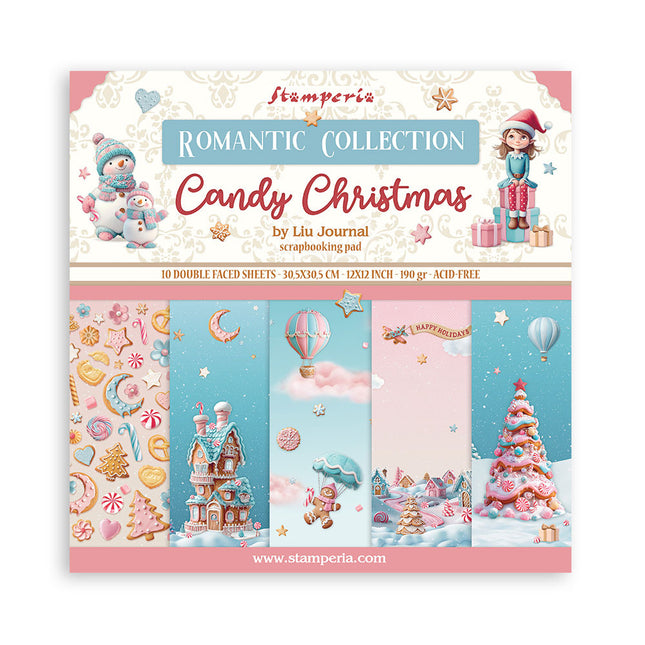 Papierblock 30,5x30,5 cm - 10 Blatt - Candy Christmas
