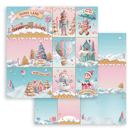 Papierblock 30,5x30,5 cm - 10 Blatt - Candy Christmas
