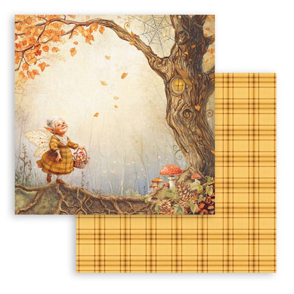 Papierblock 30,5x30,5 cm - 10 Blatt - Flüsternde Wälder