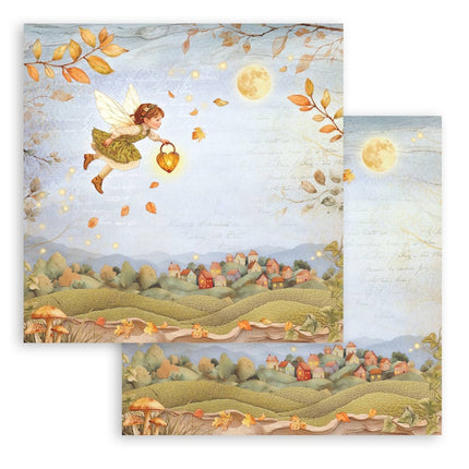 Papierblock 30,5x30,5 cm - 10 Blatt - Flüsternde Wälder