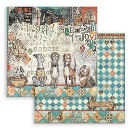 Papierblock 30,5x30,5 cm - 10 Blätter - Flauschige Freunde