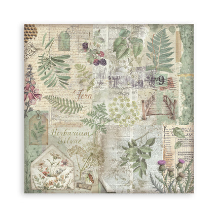 Papierblock 30,5x30,5 cm - 10 Blatt Hintergrundauswahl - Herbarium Silvae