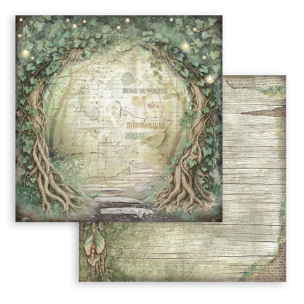 Papierblock 30,5x30,5 cm - 10 Blatt Hintergrundauswahl - Herbarium Silvae