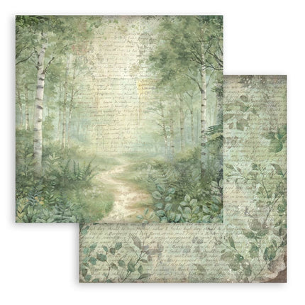 Papierblock 30,5x30,5 cm - 10 Blatt Hintergrundauswahl - Herbarium Silvae