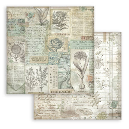 Papierblock 30,5x30,5 cm - 10 Blatt Hintergrundauswahl - Herbarium Silvae