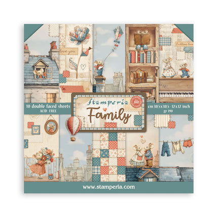Scrapbooking Block 10 Blatt cm 30,5x30,5 (12"x12") - Familie  
