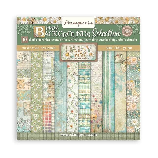 Scrapbooking Block 10 Blatt cm 30,5x30,5 (12"x12") Hintergrundauswahl - Daisy Art