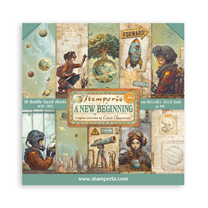 Scrapbooking Block 10 Blatt cm 30,5x30,5 (12"x12") - A new Beginning