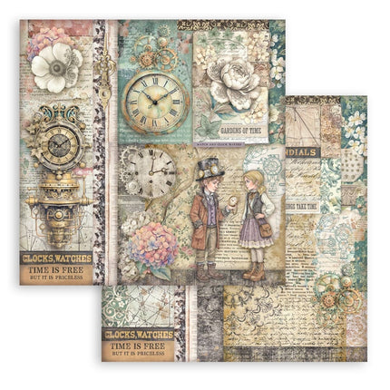 Bedrucktes Scrapbooking-Pad für Kunst und Handwerk 10 Blatt cm 30,5x30,5 (12"x12") - Gardens of Time