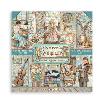 Scrapbooking-Druckblock für Kunst und Handwerk 10 Blatt cm 30,5x30,5 (12"x12") - Symphony