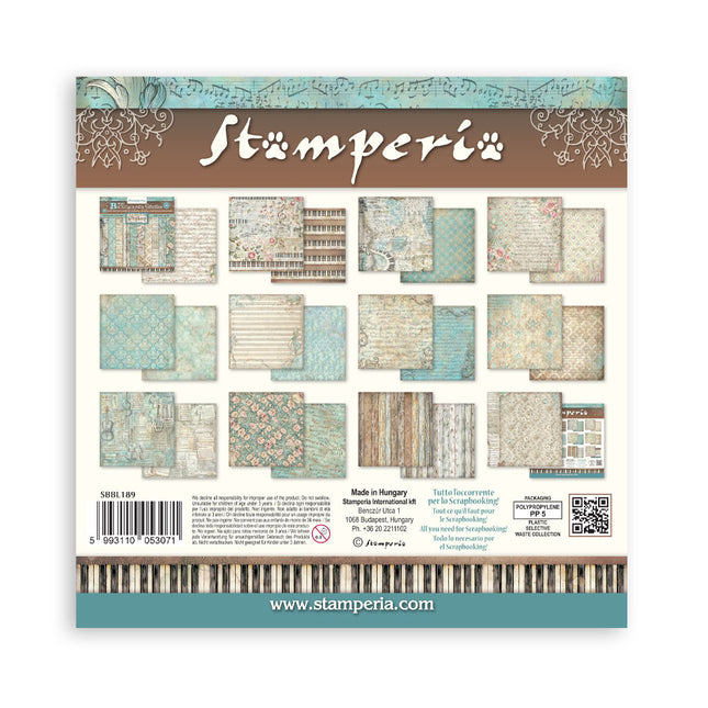 Scrapbooking-Druckblock für Kunst und Handwerk 10 Blatt cm 30,5x30,5 (12"x12") Hintergründe - Symphony