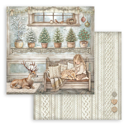 Scrapbooking Printed Pad for Art and Craft 10 sheets cm 30,5x30,5 (12"x12") - White Christmas