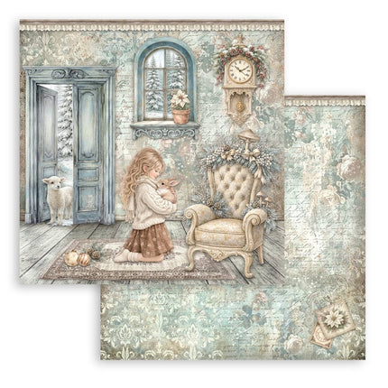 Scrapbooking Printed Pad for Art and Craft 10 sheets cm 30,5x30,5 (12"x12") - White Christmas