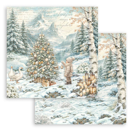 Scrapbooking Printed Pad for Art and Craft 10 sheets cm 30,5x30,5 (12"x12") - White Christmas
