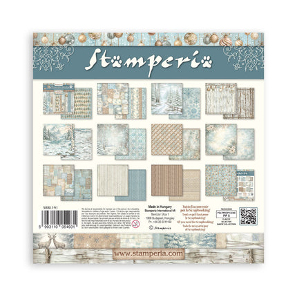 Scrapbooking Printed Pad for Art and Craft 10 sheets cm 30,5x30,5 (12"x12") Backgrounds - White Christmas