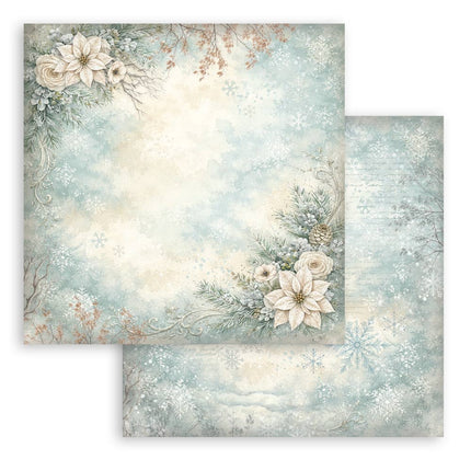 Scrapbooking Printed Pad for Art and Craft 10 sheets cm 30,5x30,5 (12"x12") Backgrounds - White Christmas