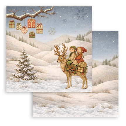 Scrapbooking Printed Pad for Art and Craft 10 sheets cm 30,5x30,5 (12"x12") - Silent Night