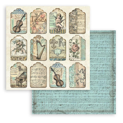 Papierblock 30,5x30,5 cm - 10 Blätter - Musik