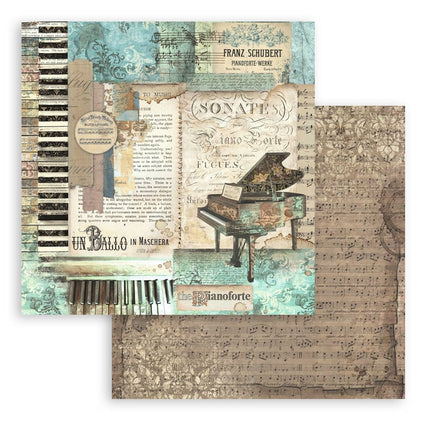 Papierblock 30,5x30,5 cm - 10 Blätter - Musik