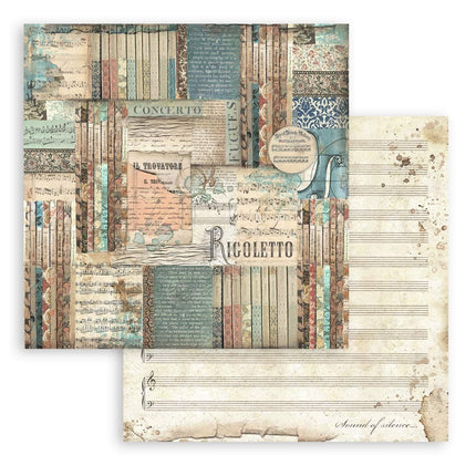 Papierblock 30,5x30,5 cm - 10 Blätter - Musik