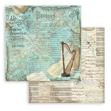 Papierblock 30,5x30,5 cm - 10 Blätter - Musik