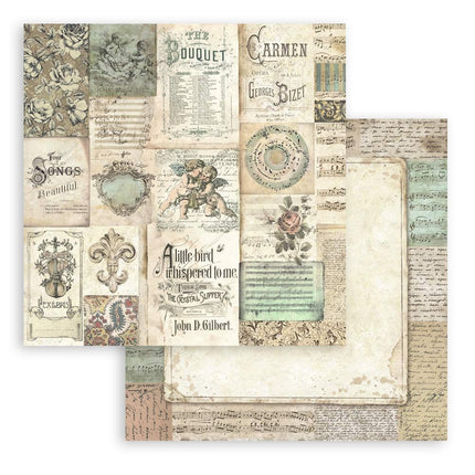Papierblock 30,5x30,5 cm - 10 Blätter - Musik
