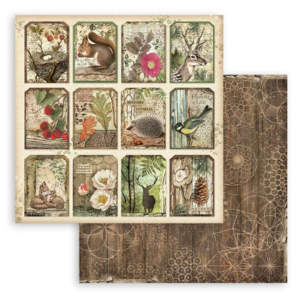 Papierblock 30,5x30,5 cm - 10 Blatt - Wald