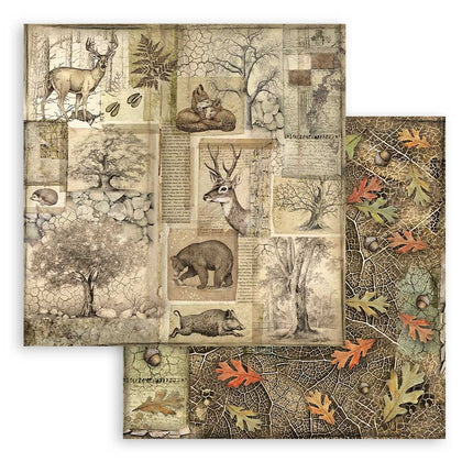 Papierblock 30,5x30,5 cm - 10 Blatt - Wald