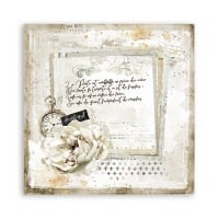 Beidseitiges Scrapbook-Papier - Romantic Journal Brief und Uhr