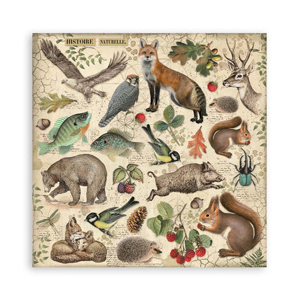 Papierblock 20,3x20,3 cm - 10 Blatt - Wald
