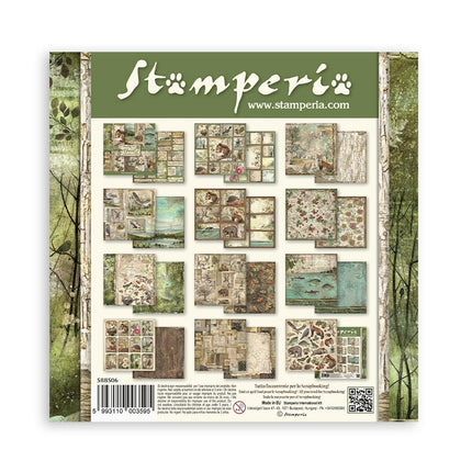 Papierblock 20,3x20,3 cm - 10 Blatt - Wald