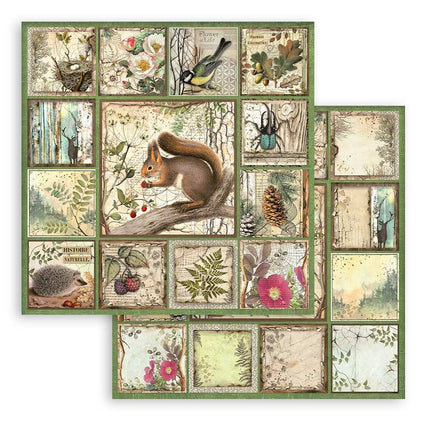Papierblock 20,3x20,3 cm - 10 Blatt - Wald