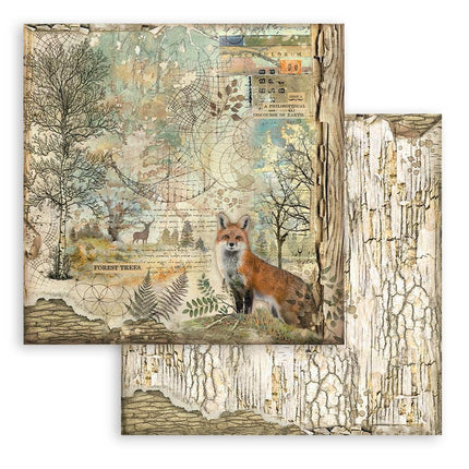 Papierblock 20,3x20,3 cm - 10 Blatt - Wald