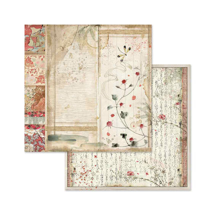 Papierblock 20,3×20,3 cm - 10 Blatt - beidseitig Orientalischer Garten