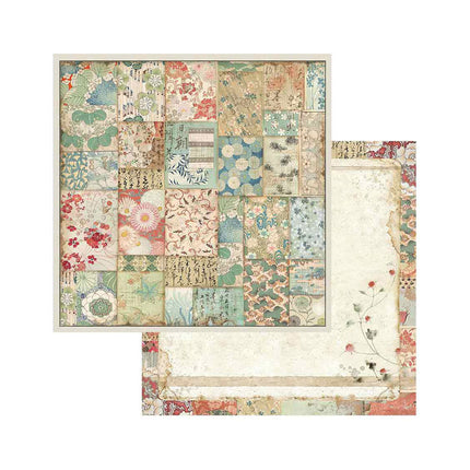 Papierblock 20,3×20,3 cm - 10 Blatt - beidseitig Orientalischer Garten