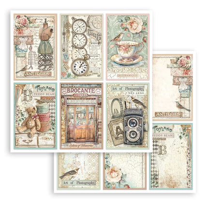 Papierblock 20,3x20,3 cm - 10 Blatt - Brocante Antiques