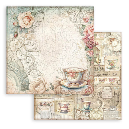 Papierblock 20,3x20,3 cm - 10 Blatt - Brocante Antiques