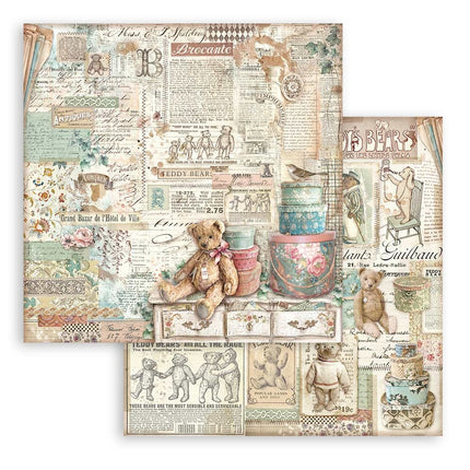 Papierblock 20,3x20,3 cm - 10 Blatt - Brocante Antiques