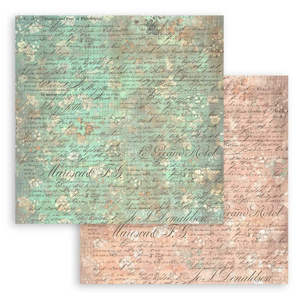 Papierblock 20,3x20,3 cm - 10 Blatt - Hintergrundauswahl - Brocante Antiques