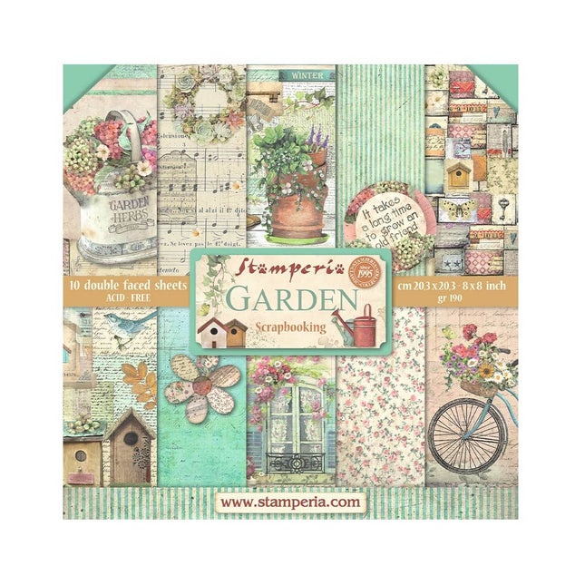 Papierblock 20,3x20,3 cm - 10 Blätter - Garden