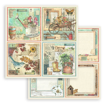 Papierblock 20,3x20,3 cm - 10 Blätter - Garden