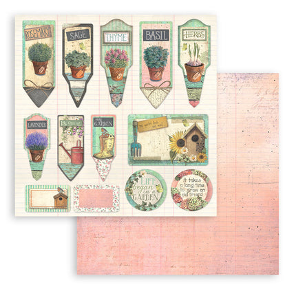Papierblock 20,3x20,3 cm - 10 Blätter - Garden